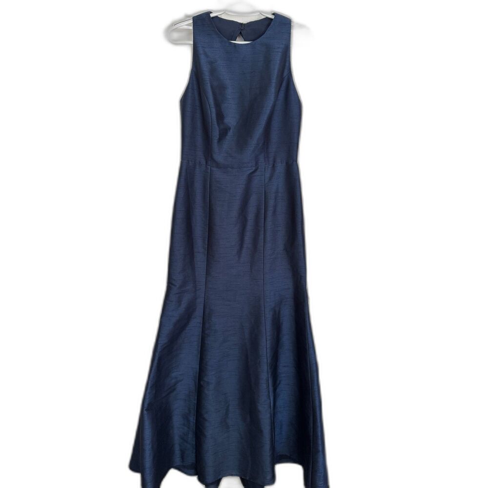 Alfred Sung Navy Maxi Formal Gown Dress Sz 10 Cutout Back Wedding Guest NWT - Picture 2 of 12
